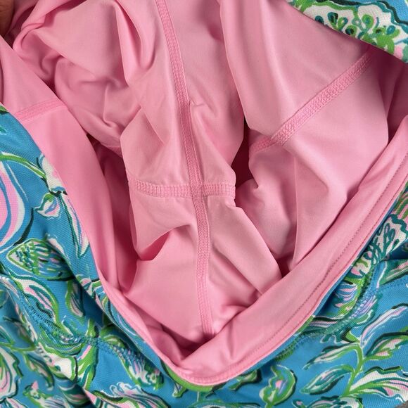 Lilly Pulitzer Luxletic Maryana Skort Skirt Womens XL Floral Cumulus Blue Pink - Picture 7 of 10